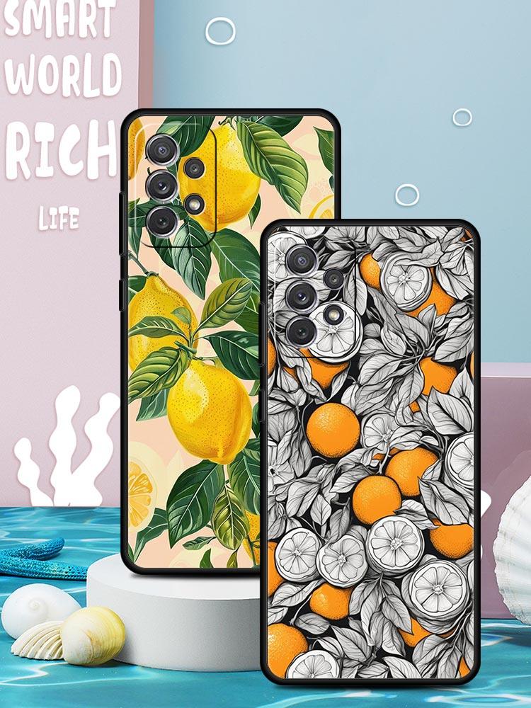 Summer Fresh Fruit Lemon Print Phone Case for Samsung Galaxy A55 A35 A15 A14 A13 A25 A54 A51 A71 A72 A73 A32 A52 A41 5G Soft TPU
