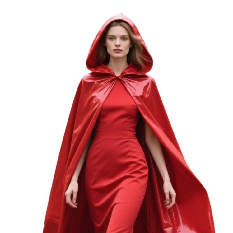 Themed Party Cloak With Adjustable Neck Tied Detail, Lightweight Wizard Hooded Cape For Indoor Outdoor Event
