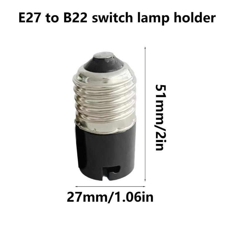 Quality Bulb Holder E27 To B22 Light Socket Converter, PC Construction for Safe Electrical Lamp Fitting Connectivity