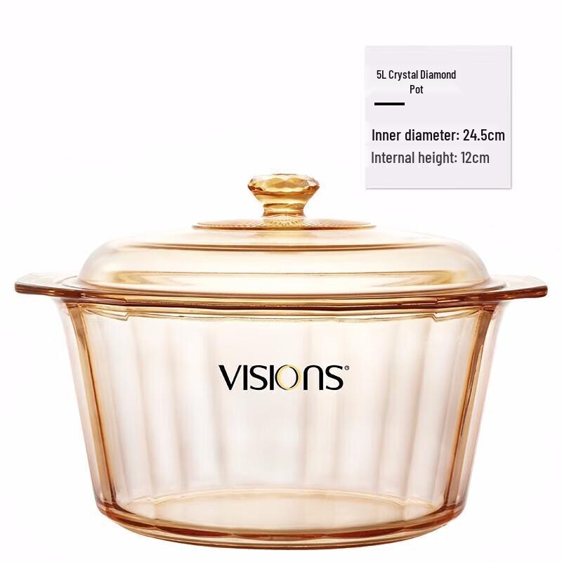 Corning 5L Crystal Glass Multi-purpose Pot