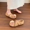 Fashion New Fashion Retro Style Thick Heel Flower Women Mary Jane Shoes Ladies Casual Shallow Eelgant Round Toe Shoes Zapatos Mujer
