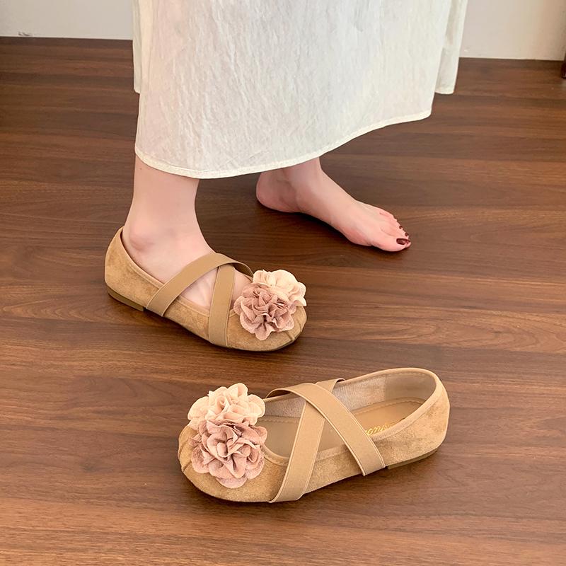 Fashion New Fashion Retro Style Thick Heel Flower Women Mary Jane Shoes Ladies Casual Shallow Eelgant Round Toe Shoes Zapatos Mujer