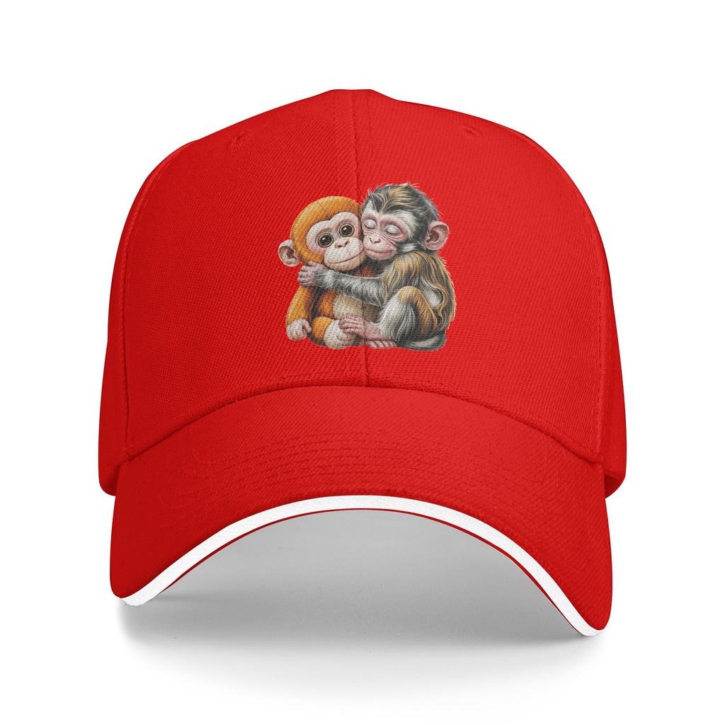 Baby Monkey Punch Cuddling Stuffed Animal Meme Baseball Cap  Trendy Trucker Hat Spring Unisex Women Running Hippie Snapback Cap