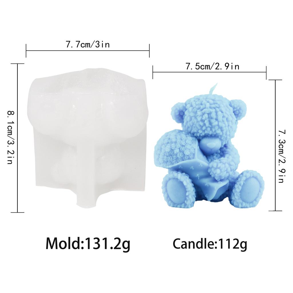 3D medvídek silikonová forma na svíčky zvířátka roztomilý pár medvídků forma na epoxidovou pryskyřici domácí dekorace nástroje na výrobu mýdla romantický svatební dar
