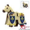 Military Building Blocks Medieval Solider Knights Equipments Mount War-Horse Wolf Flag Vests Shields Fiery Dragon Mini Blocks