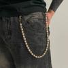 SHIXIN Hip Hop Imitation Perlen Taschenkette Taillenkette Punk Metall Hosenkette Für Männer Vielseitiges Jeans Zubehör Schlüsselanhänger Schmuck