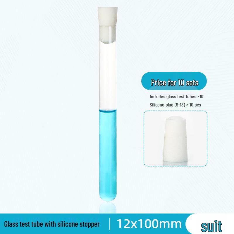 High-Temperature Resistant Glass Test Tube, Round Bottom, Flat Mouth, Customizable Diameters: 12-30mm.