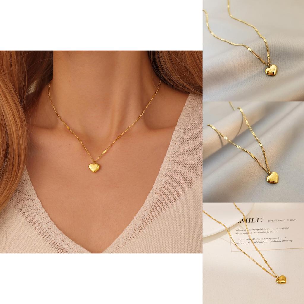 Fashion Titanium Steel Love Heart Pendant Necklace With Alphabet Charms For Women And Men