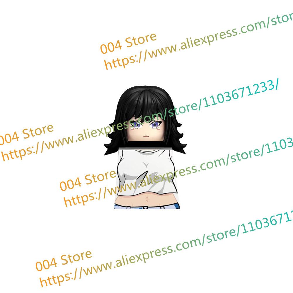 18+ Adult Building Block MOC Anime Action Figure Sexy Model Date Cartoon Swimwear Girl Hair Kit Ornament Toy Gift Collection F31