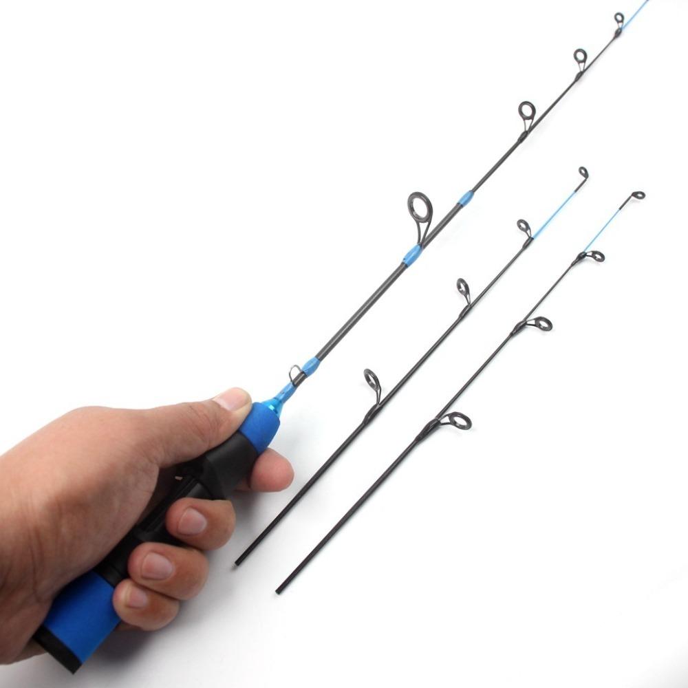 55cm Carbon Fiber Ice Pole Ice Fishing Rods Short Spinning Rod Portable Ice Fishing Outdoor Fishing Winter Season Shrimp Fishing