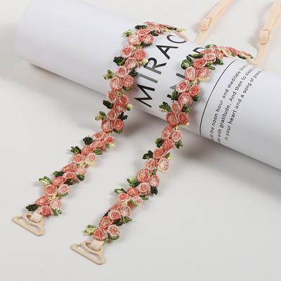 Embroidered Flower Lace Bra Straps for Women, Adjustable Double Replacement Straps for Bras, Sexy Lingerie Accessories
