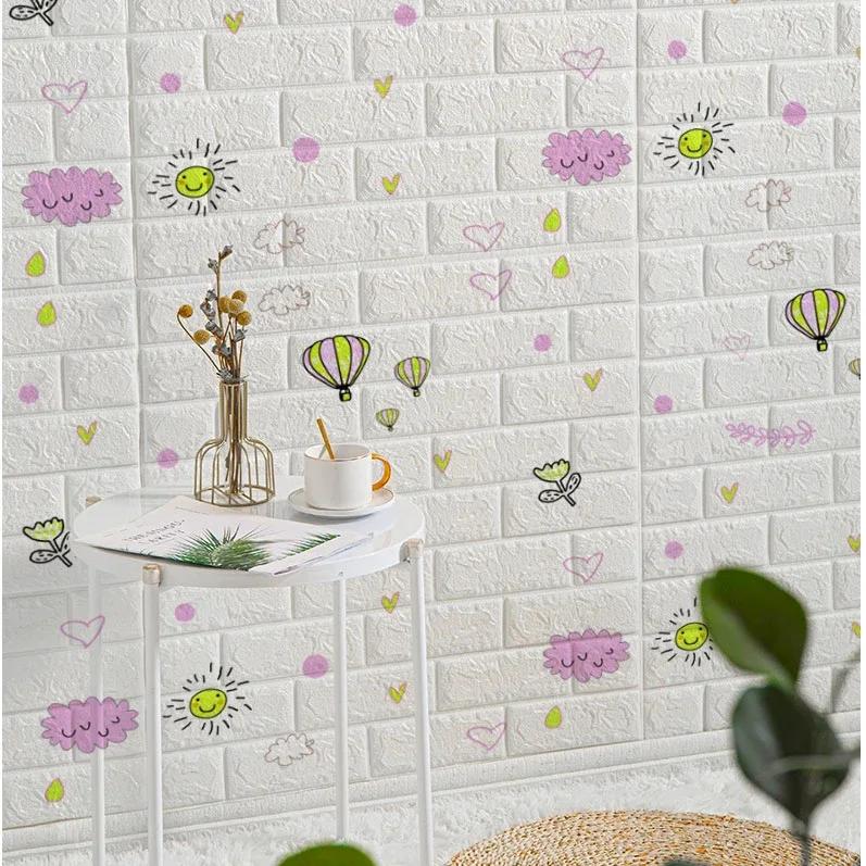 3D Schaumstoff Ziegelwand Paneele Aufkleber Selbstklebend Wasserabweisend Wohnzimmer Wandverkleidung Wandaufkleber Hausdekoration Wandverkleidung TV-Hintergrund