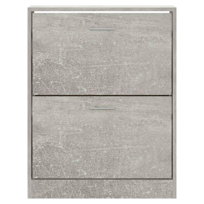 VidaXL Shoe Cabinet Concrete Grey 63x24x81 Cm Engineered Wood 342559