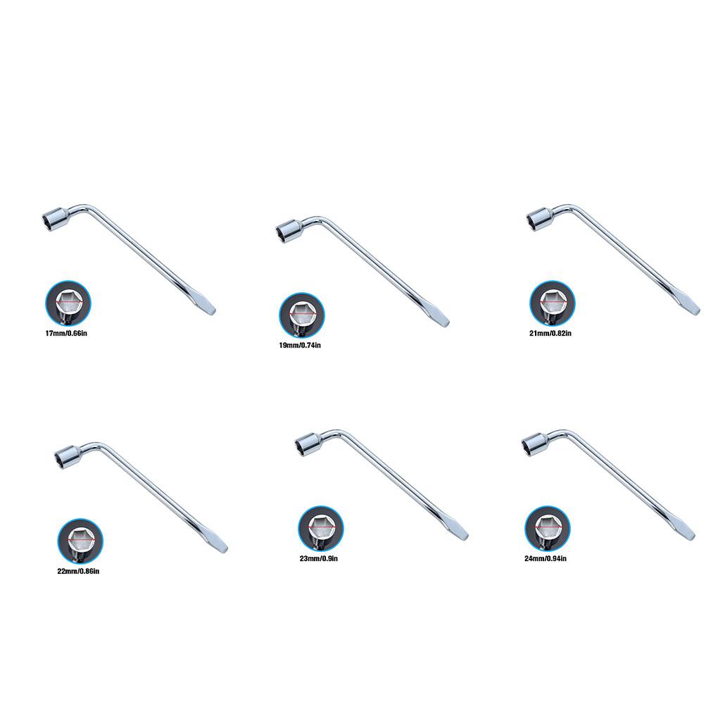 Compact And Comfortable Grip Car Wheel Wrench For Quick And Easy Tire Changes Efficient Metal Key Socket Spanner, Silver, 17mm