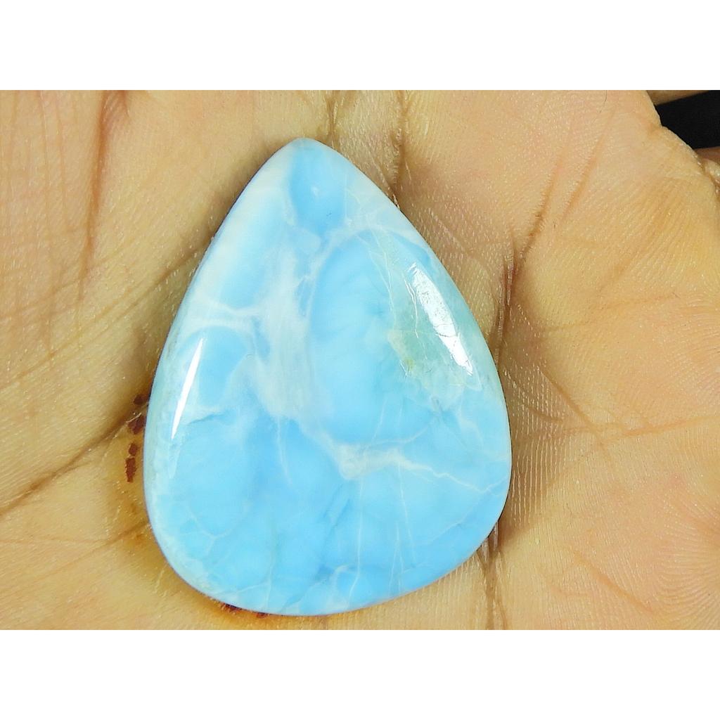 27X36X6MM Natural Blue Larimar Pear Shape Cabochon Loose Gemstone 55Cts. LR-37