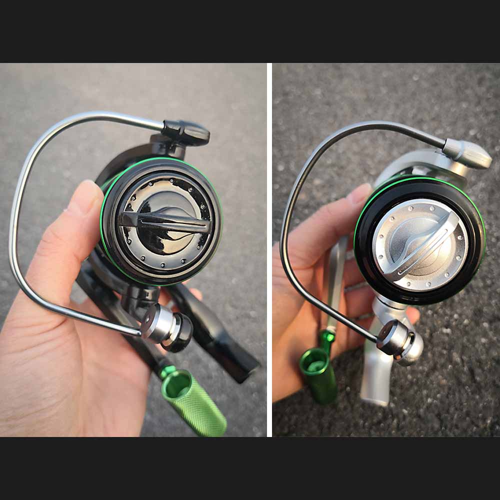 NEWEST Portable Spinning Reel 12BB Ball Bearings Spinning Fishing Reel 5.5:1 Right/Left Metal Spool Fishing Tackle Waterproof and Corrosion Resistant