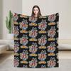 Pete The Cat Watercolor Flannel Blanket  Soft Warm Throw Blanket for Home Decor Picnic Novelty Bedspread Sofa Bed Cover