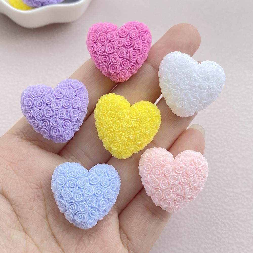 Żywica Kolorowa Kreskówkowa Róża miłość Flatback Kamień 6SZT DIY Dekoracja Świąteczna Halloween Figurki Akcesoria do Scrapbookingu