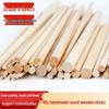 Pine Solid Wood Cylinder Rods - Thin, Long, Handmade Round Sticks for DIY Model Crafts
