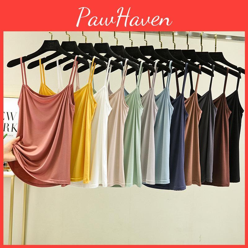 Spaghetti Modal Strap Tops Basic Camis Sleeveless Tank Top Solid Color Women Summer Camisole All Match