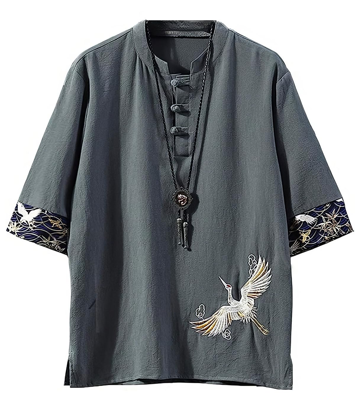 

Летняя одежда Рубашка Льняная рубашка Короткий рукав Хлопок Лен Японский стиль Японский узор Вышивка Рукав Рукав Большой размер Повседневный Свободный крой