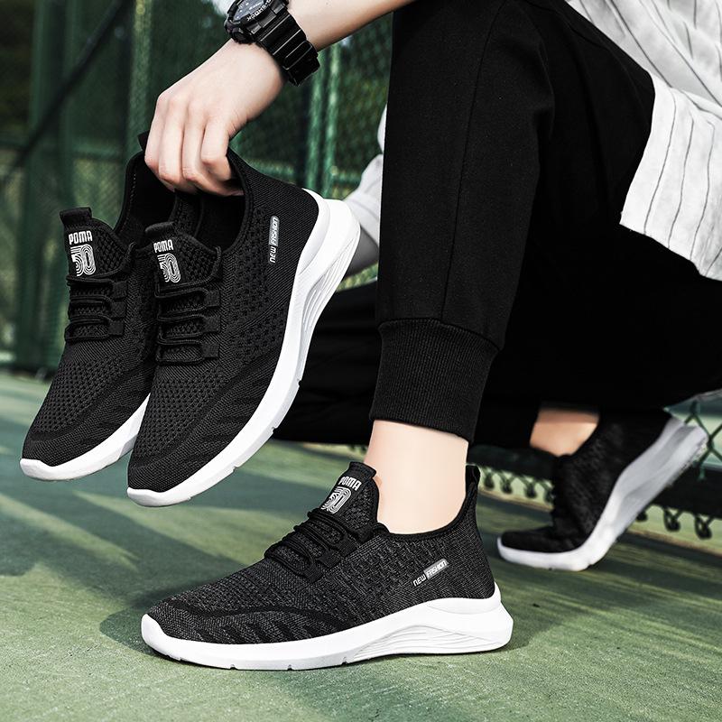 Shoes Men's Shoes Sports and Leisure Shoes Middle-aged and Elderly Father Shoes Breathable and Non-smelly Feet Flying Woven Men's Shoes Elderly Shoe