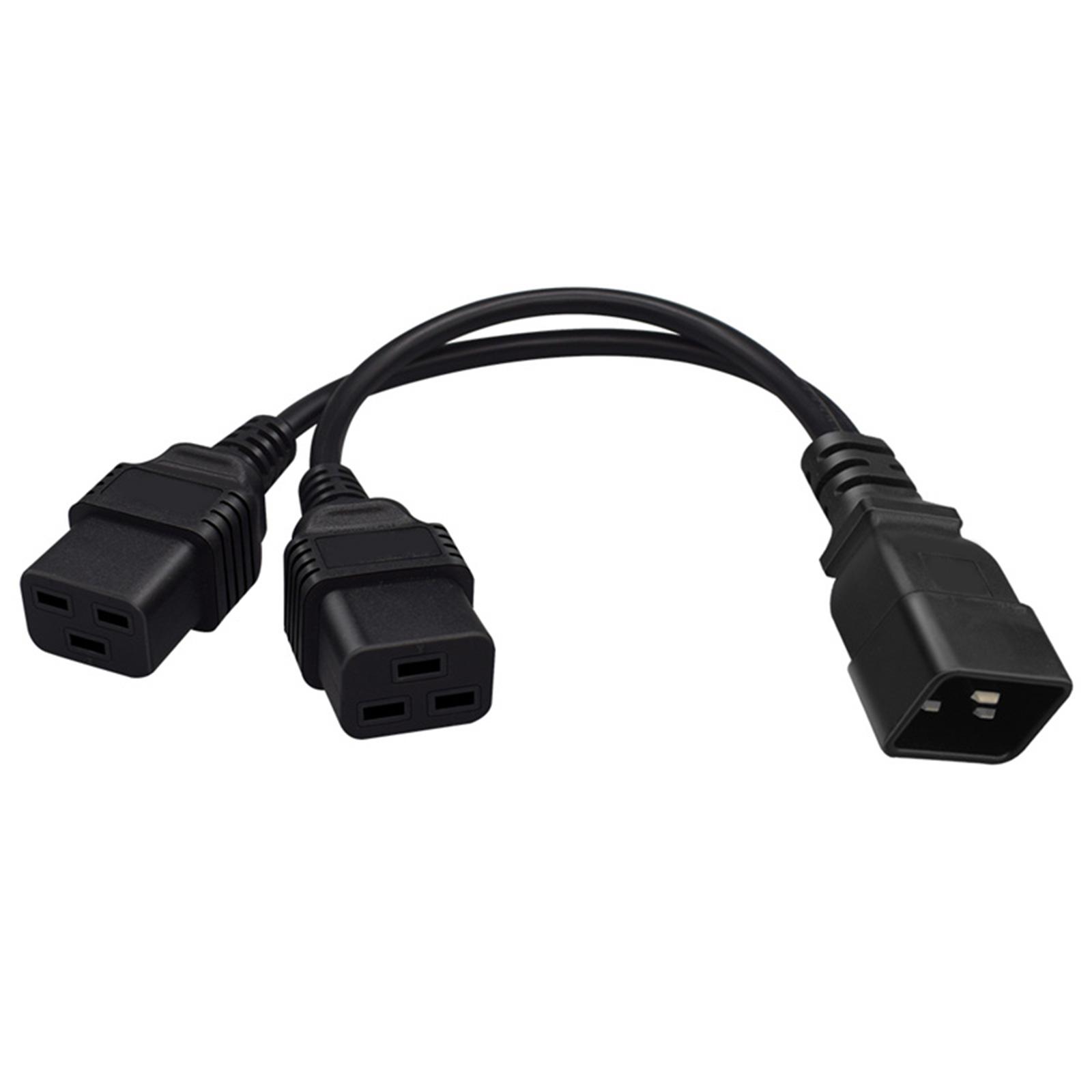 

Heavy Duty Power Adapter Convert Cable 16A Male to Female C20 to 2xC19 Ports Power Supply Cord for Various Electronics