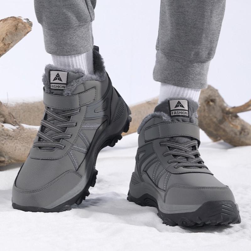 Peluş Pamuklu Ayakkabılar Erkek Kadın Sıcak Kış Yürüyüş Ayakkabıları Kaymaz Dış Mekan Spor Ayakkabıları Yürüyüş Trekking İçin Aşınmaya Dayanıklı Ayakkabılar