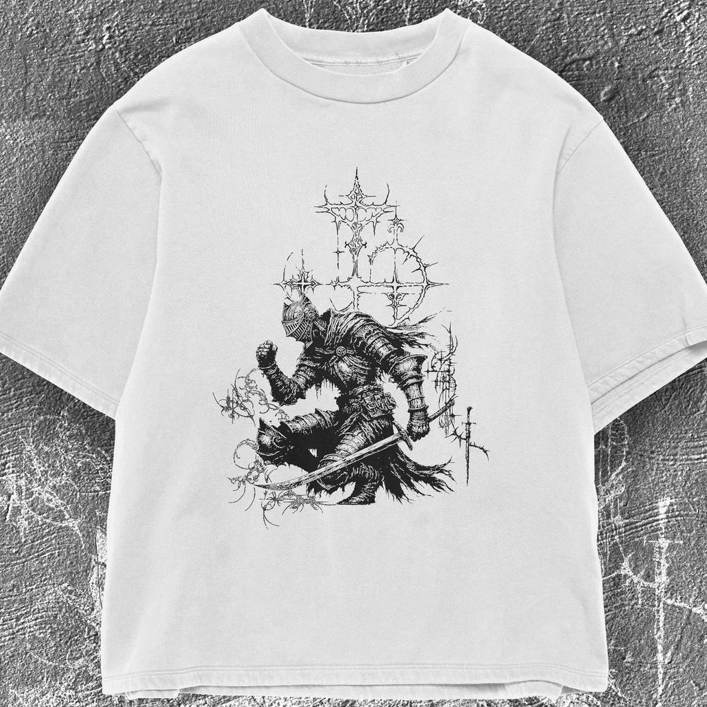Dark Souls Lord of Cinder Graphic Tee | Gothic Knight Shirt | Dark Fantasy Gaming