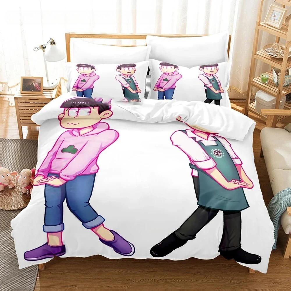 3D Print Anime Bed Sheet Set Osomatsu-san Bedding Set Single Twin Full Queen King Size Bed Set Adult Boy Bedroom Duvetcover Sets