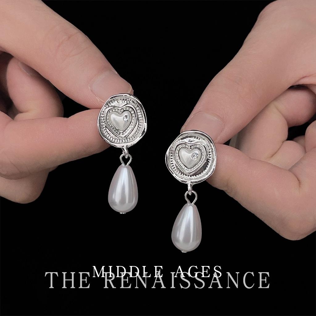 Средневековые серьги-пусеты в ретро-стиле в гонконгском стиле, геометрические серьги-капельки воды ручной работы, серьги-иглы, серьги