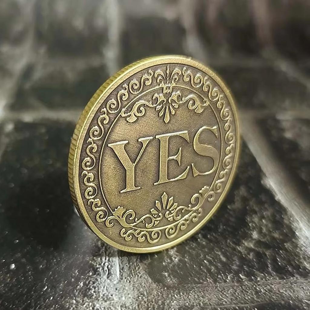Diameter 25mm Coin YES or NO Make Decision Commemorative Badge Double Sided Embossed Plating Collection Collect Coins Charm