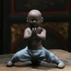 Kung Fu Ceramic Small Buddha Statue Monk Martial Art Figurine Ornament Home Gift