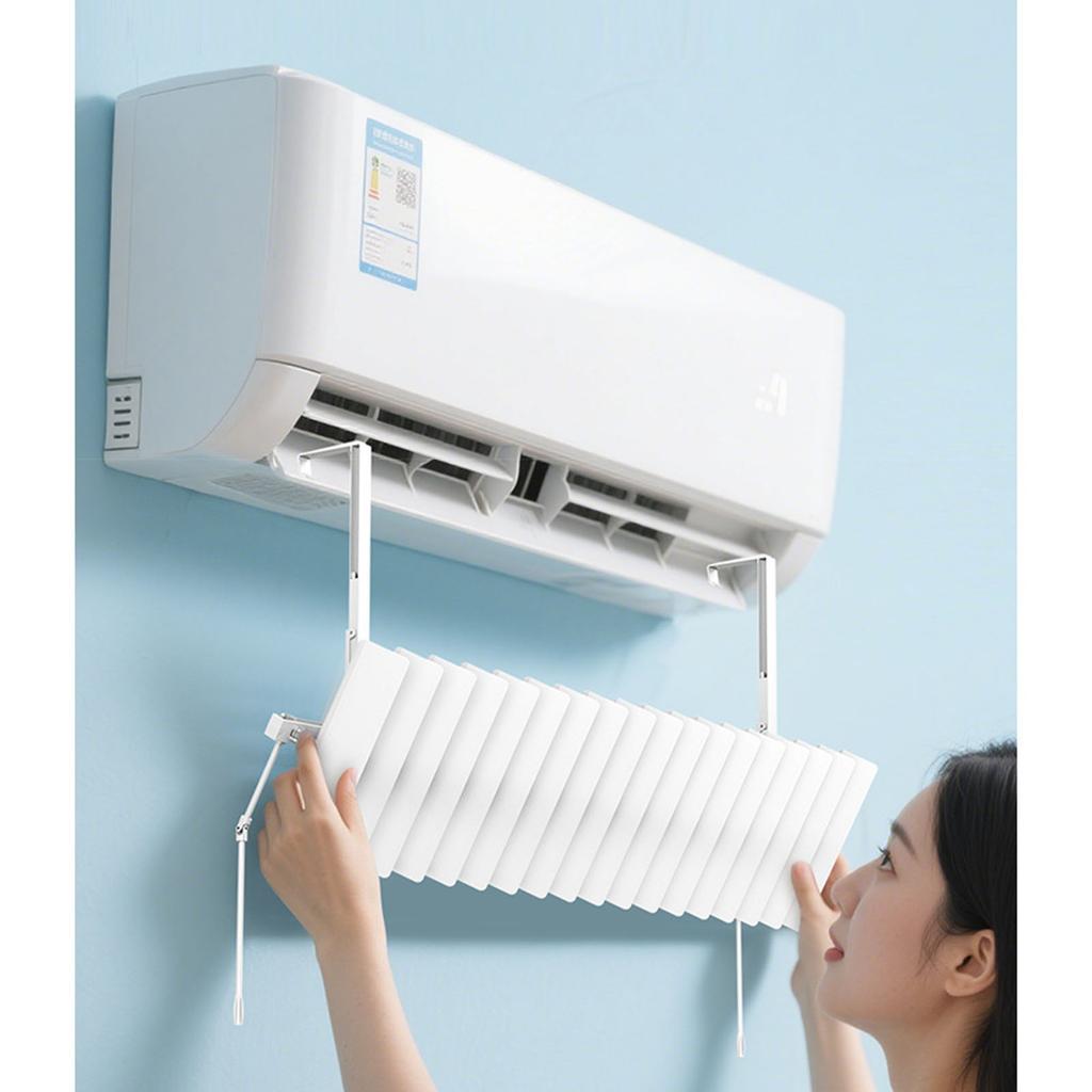 Adjustable Air Conditioner Air Deflector Prevent Blowing Wall Mount Air Conditioner Windshield Easy Installation 85x20cm