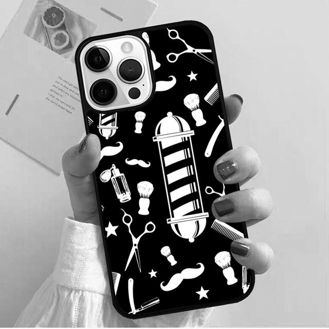 Hair Stylist Scissors Brush Switch Phone Case Cover for iPhone 17 Air 16 15 14 13 11 12 Pro Max Plus Shell Coque