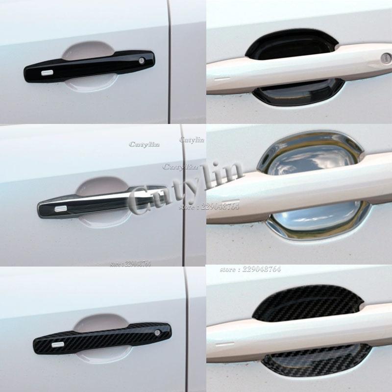 For Toyato Rav4 RAV 4 2026 2027 ABS Black/ Carbon Fiber Side door handle bowl door pull sticker cover trim decoration styling