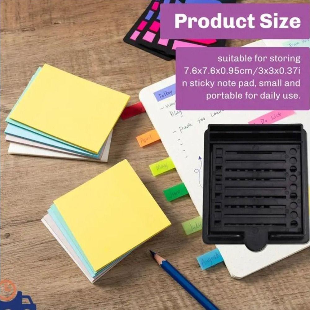 Multi Purpose Sticky Note Stencil with Template Notepad Dispenser Sticky Note Holder Set  Desk
