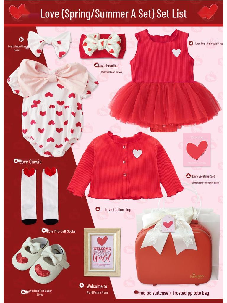 Red Heart Baby Gift Box: Festive Blessing for Newborns and Little Princesses - First Birthday, Hundred Days Celebration