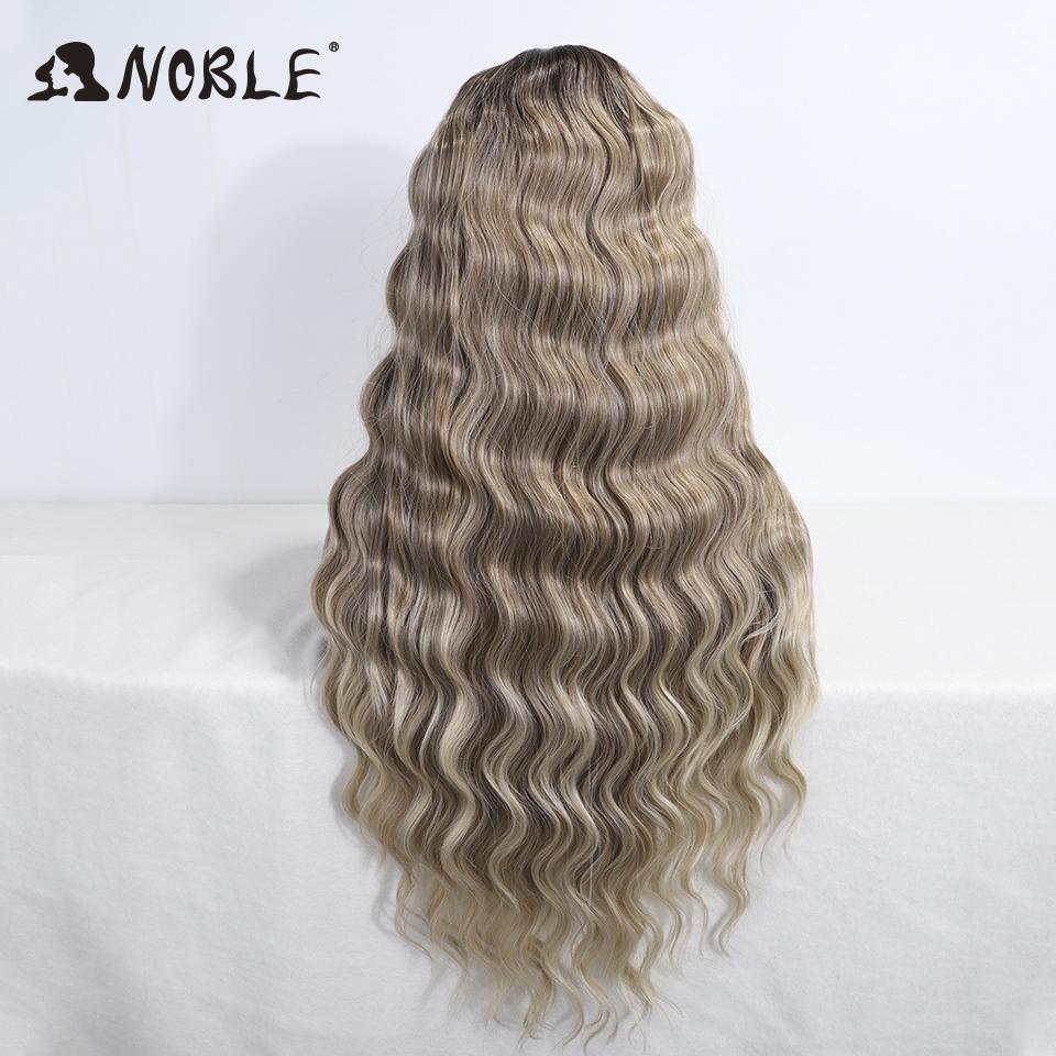 Noble Lace Front Wig Cosplay Wig Wavy 28 Inch Body Wavy Lace Part Wig For Women Brown Wig Synthetic Wig High Quality Lace Wig