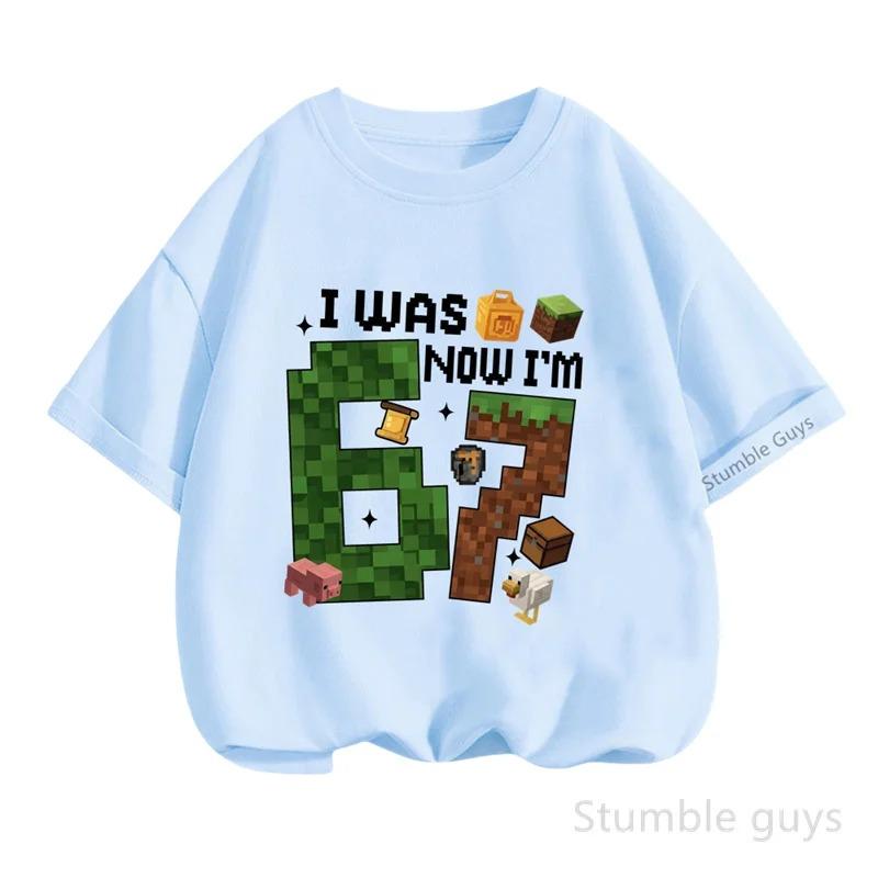 Summer Cartoon Tops 67 Print Tshirt Six Seven T-shirt Kids Boys Clothes Girls Short Sleeve Wear