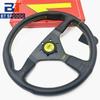 Italy V1 14inch 350mm Steering Wheel Flat Deep Dish Leather JDM Racing Sport With Horn Button With Logo