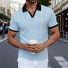 Men's Solid Color Collared Short-Sleeve Knit Polo Shirt.