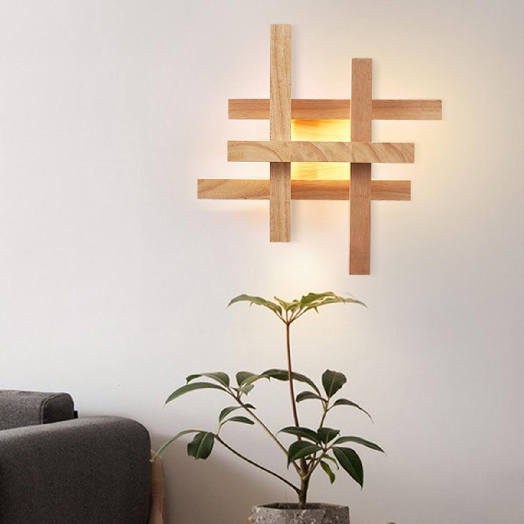 Modern Wooden Wall Lamps For Living Room Bedroom Bedside Loft Kitchen Hall Background Led Lighting Decoration Art Wall Light