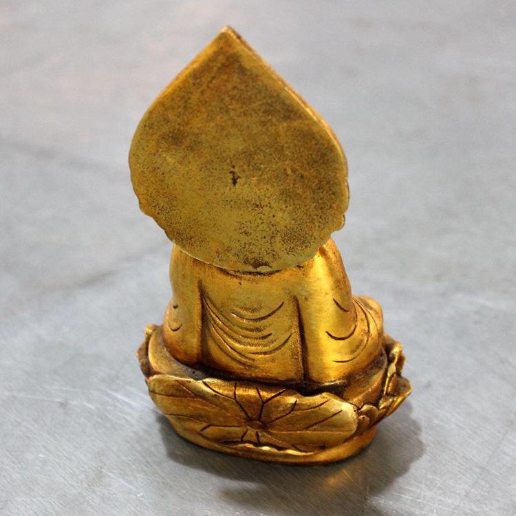 Bodhisattva Buddha Temple Ornament Guanyin Lotus Bronze Statue Brass Craft