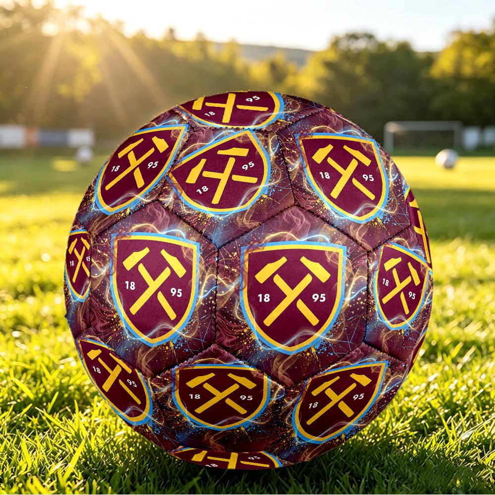 West Ham United FootballPrinted Size 5 Soccer Bootball, Anti Slip Adult Match Football Souvenir for Football Fans
