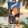 Haikyuu Beach Towel, Personalized Custom Name Text, Quick Dry Large Absorbent Towel For Beach Pool