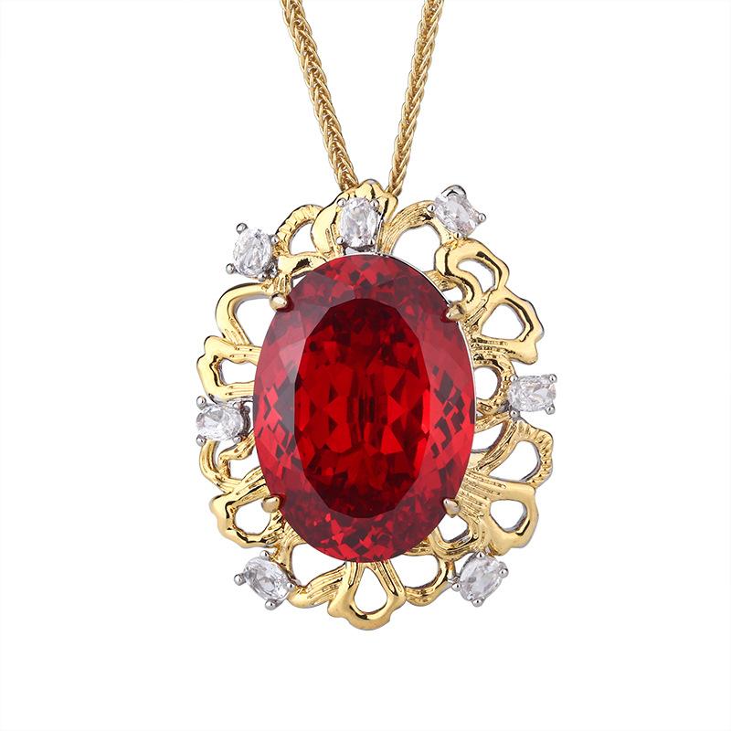 Jewelry Copper Bottom Gold-Plated Simulation Bird'S Nest Cut 18 * 25 Egg-Shaped Pendant Necklace