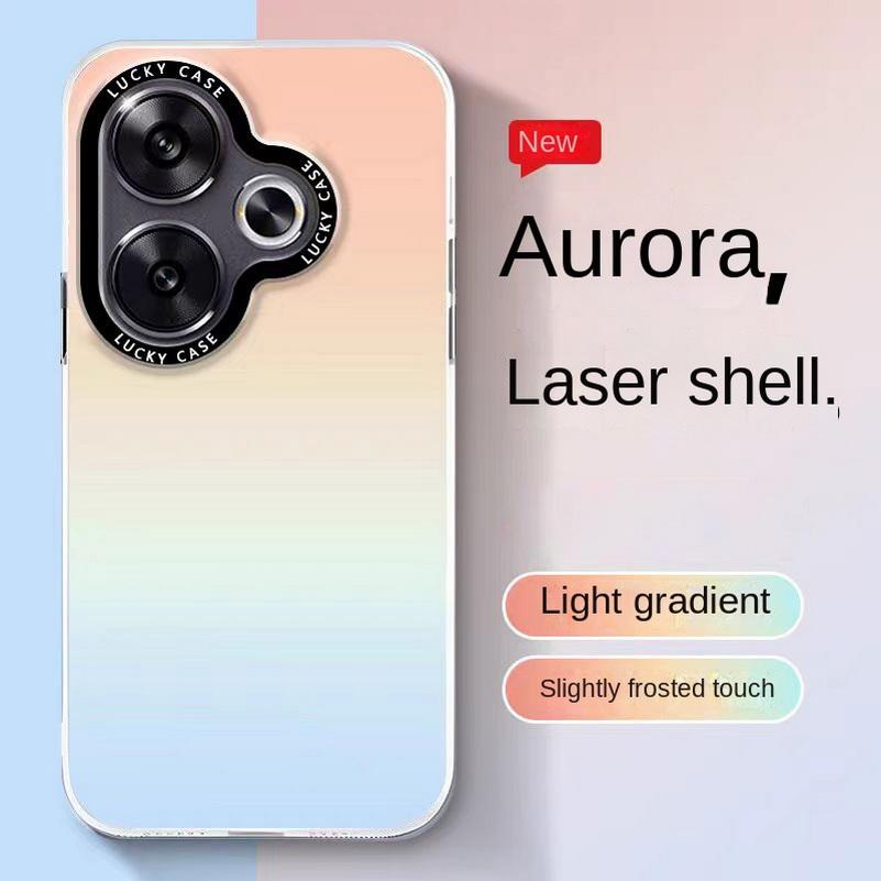 Colourful Silver Laser Gradient Case for POCO F6 POCO F6 Pro X6 Pro F5 Pro X5 F4 F3 Frosted Acrylic Camera Protect