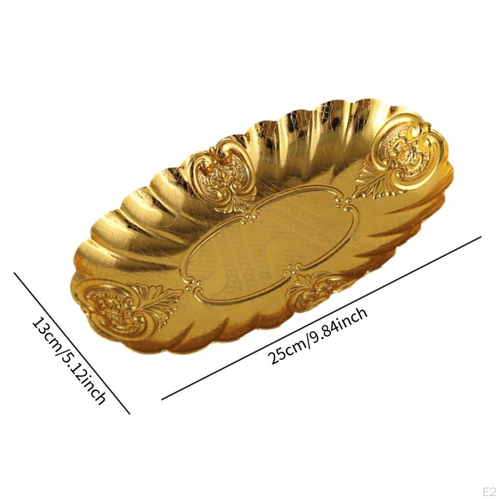 Süßigkeiten- und Nüssebehälter Schmuck-Schnickschnack-Schale Stilvoll Kreativ Dekorativ Metall Serviertablett Oval