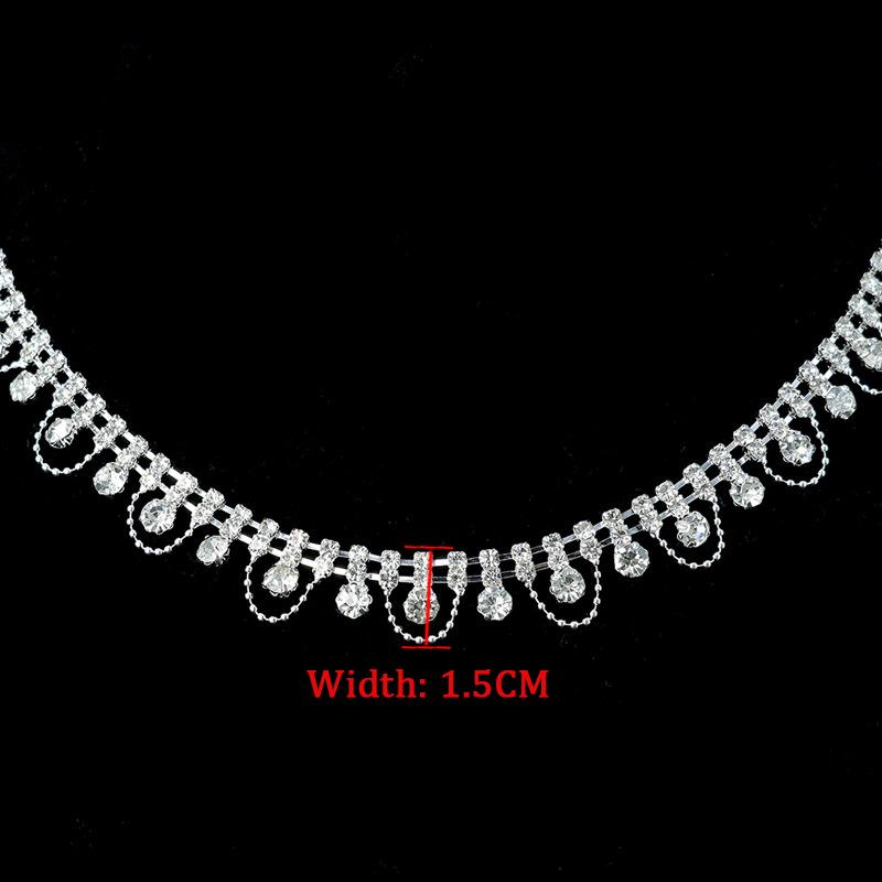 10Yards Rhinestone Chain Sparkle Crystal Diamond Silver Tassel Rhinestone Clothing Accessories DIY Wedding Party Gift Decoration